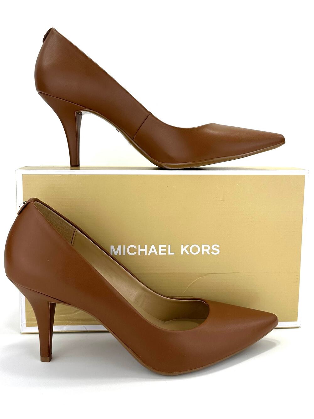 Michael Kors Dorothy Flex Pump Sz 11 Rich Luggage/Brown Color Stiletto Heels New